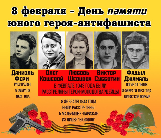 Информация о Дне юного героя-антифашиста.